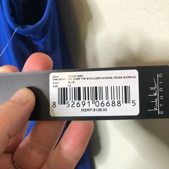 NWT Nicole Miller Criss Cross Swimsuit 2X - Picture 4 of 9